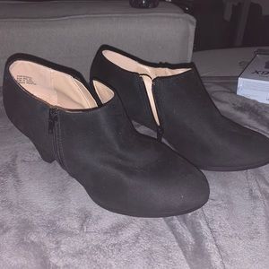 Black wide width booties. Size 9.5